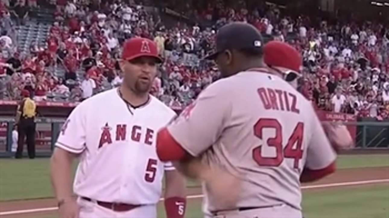 Trout, Pujols honor David Ortiz with pregame painting