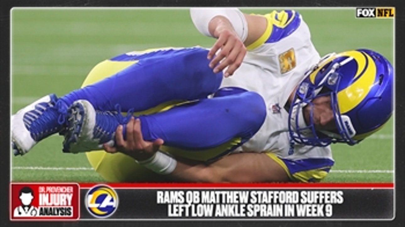 Rams quarterback Matthew Stafford injured his left ankle