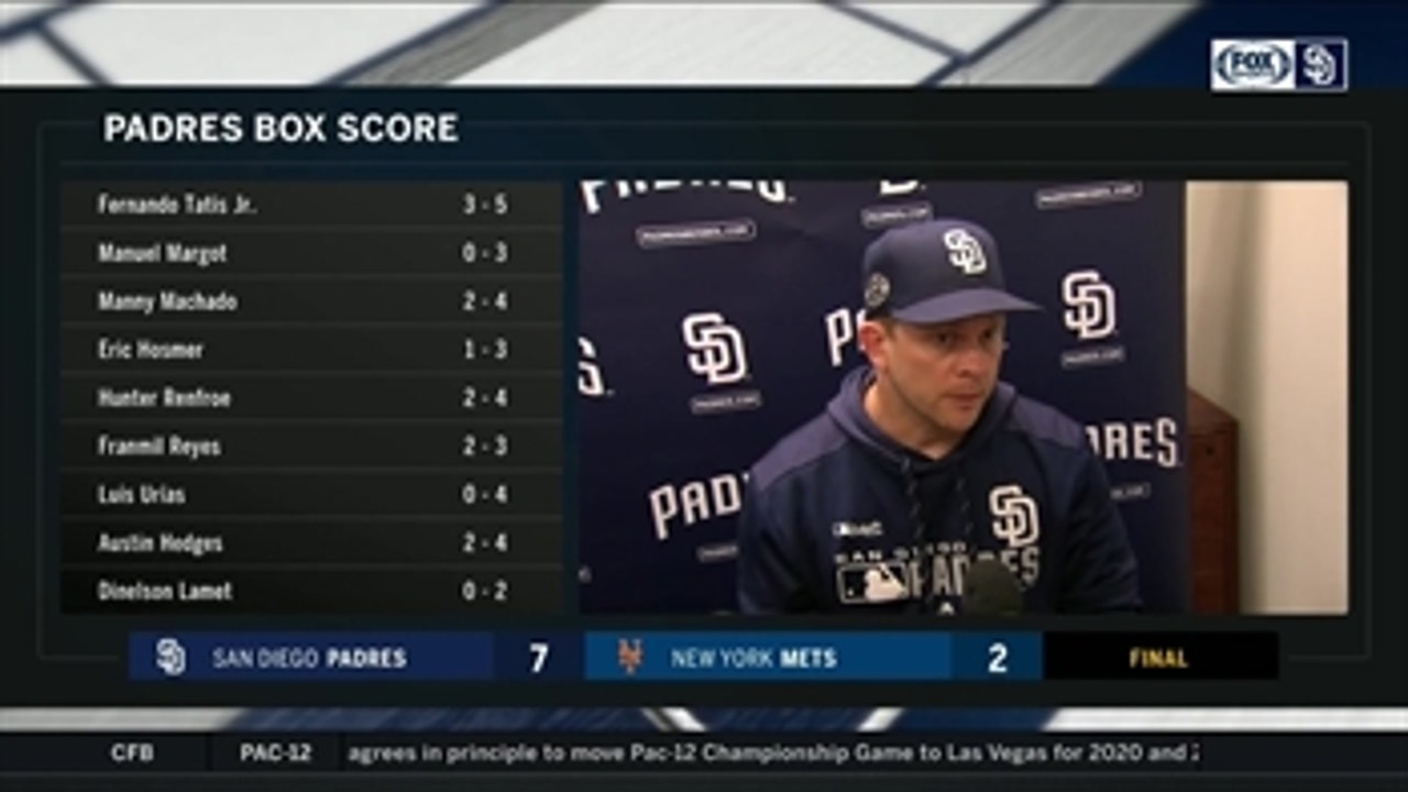 Padres skipper Andy Green talks about club's 7-2 win