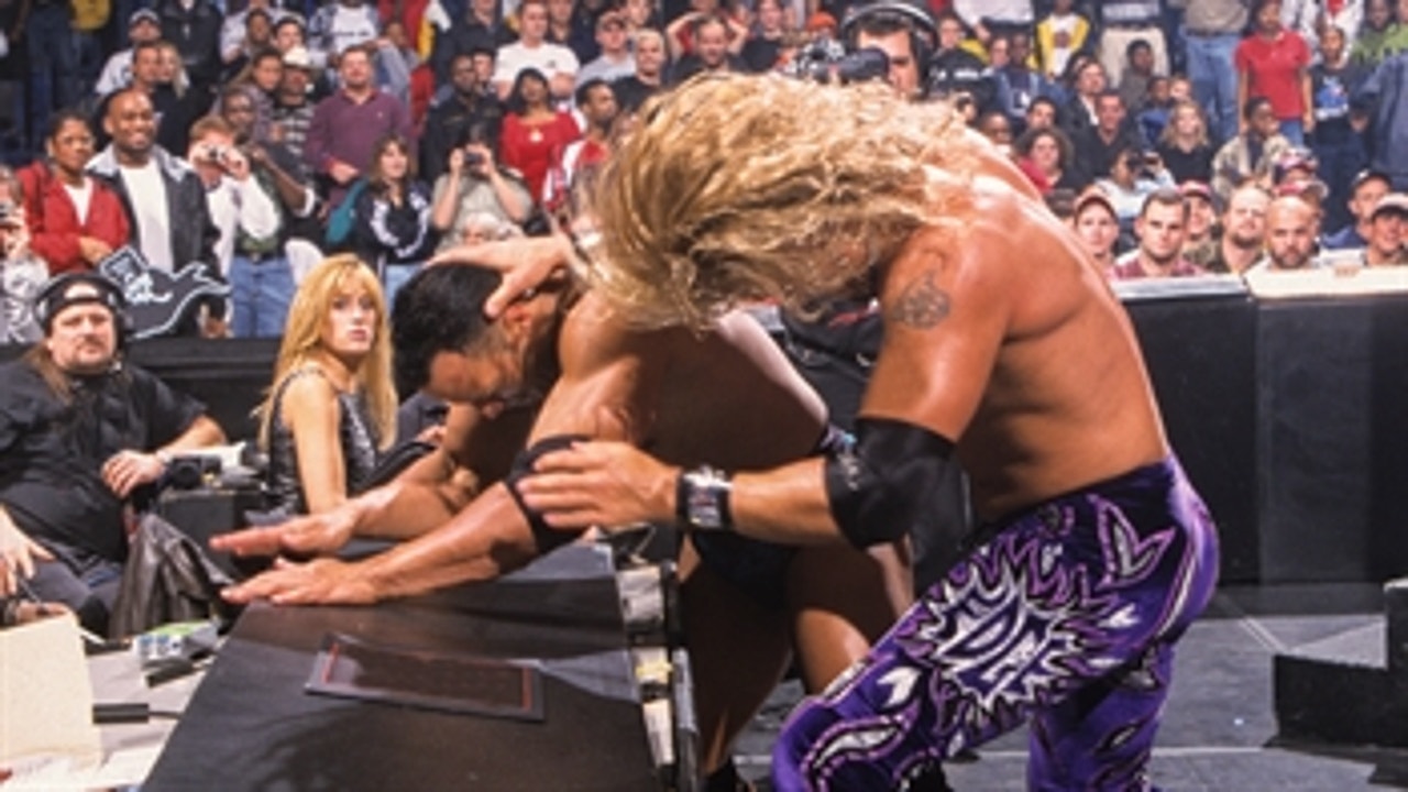 The Rock & The Dudley Boyz Vs. Kurt Angle, Edge & Christian - Six-Man Tag  Team Tables Match: Raw, Dec. 11, 2000 (Full Match) | Fox Sports
