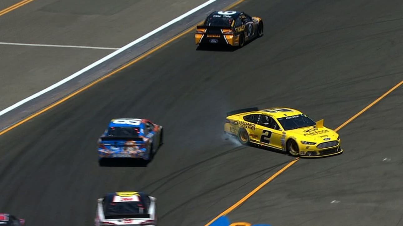 CUP: Kyle Busch Spins Out Brad Keselowski in Turn 11 - Sonoma 2014