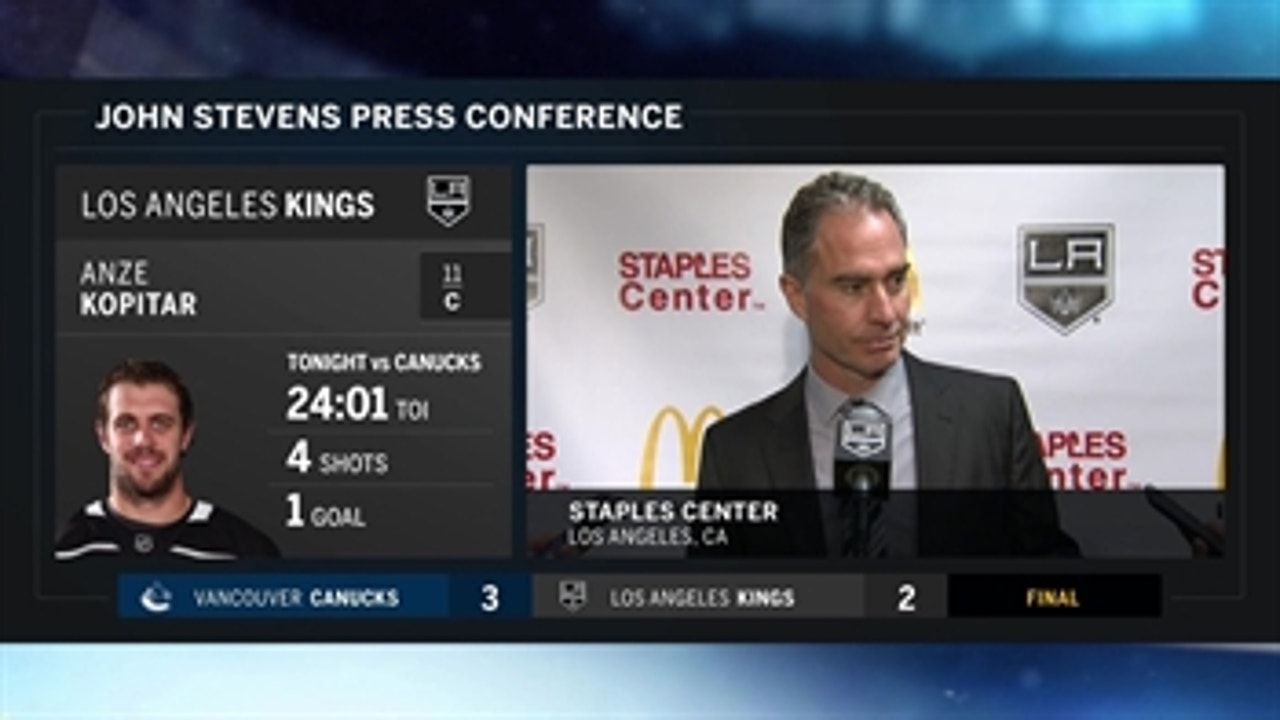 Stevens after Kings 3-2 loss: 'One team won the forecheck, one team didn't'