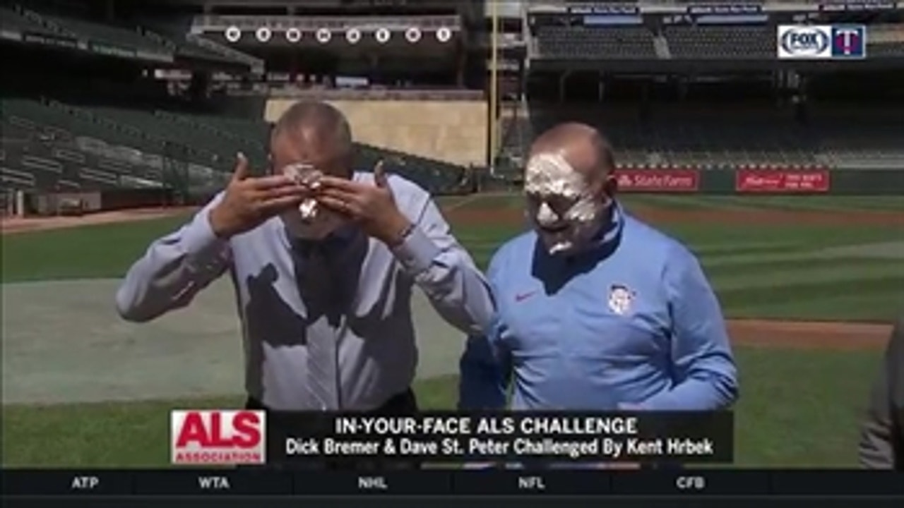 Dick Bremer and Twins President Dave St. Peter do #InYourFaceALS Challenge