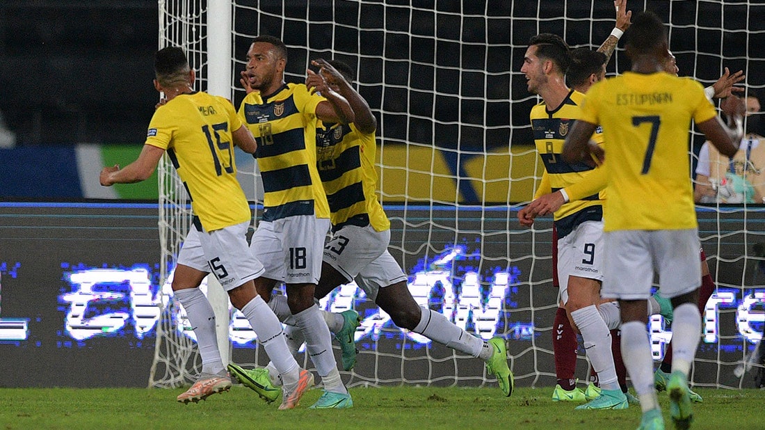 Ayrton Preciado gives Ecuador a 1-0 lead over Venezuela