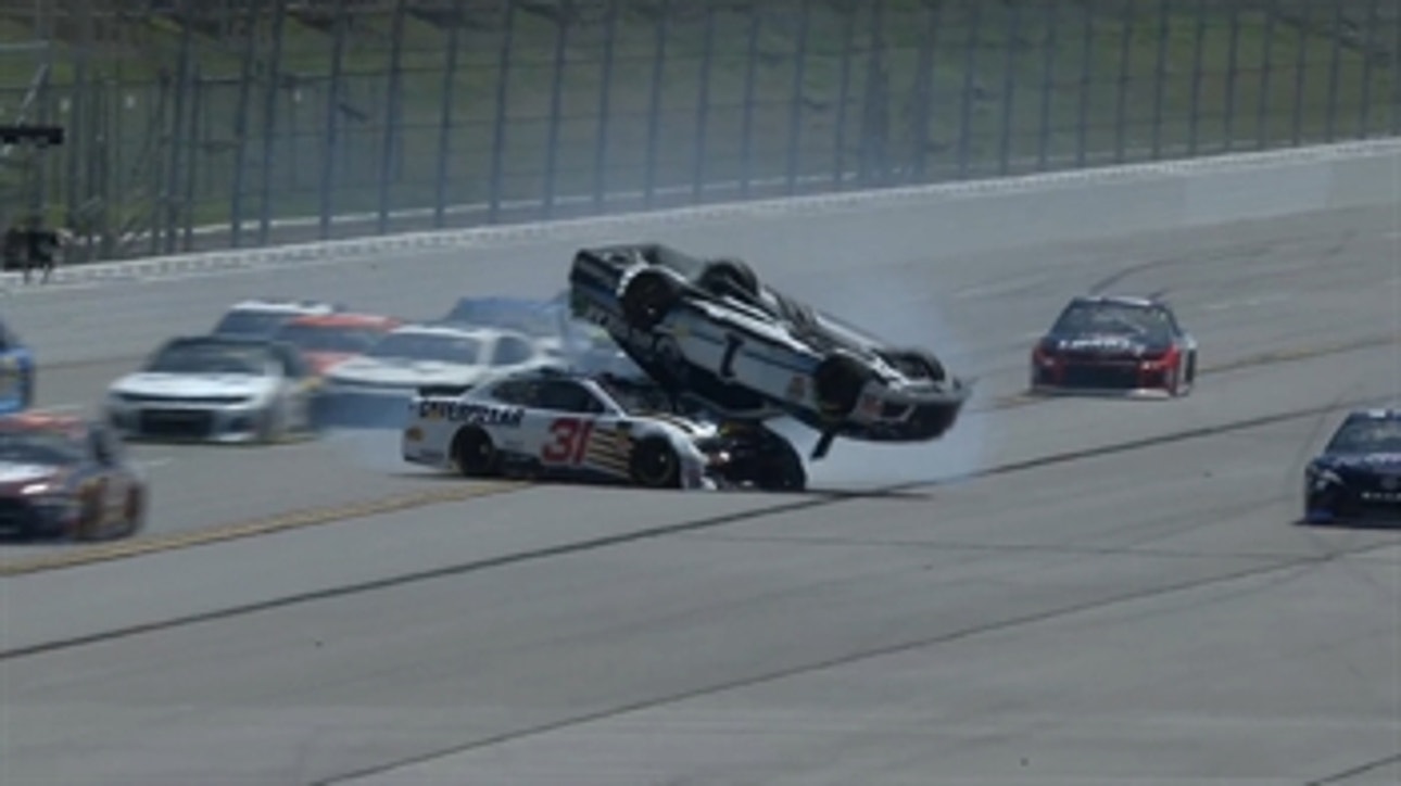 Jamie McMurray barrel rolls during final practice at Talladega