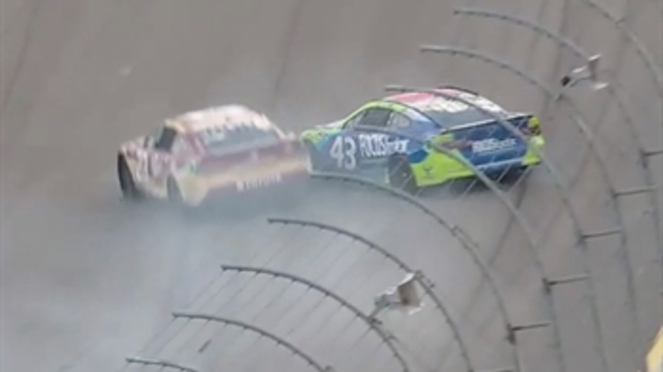 Erik Jones makes hard contact with wall, collects Bubba Wallace