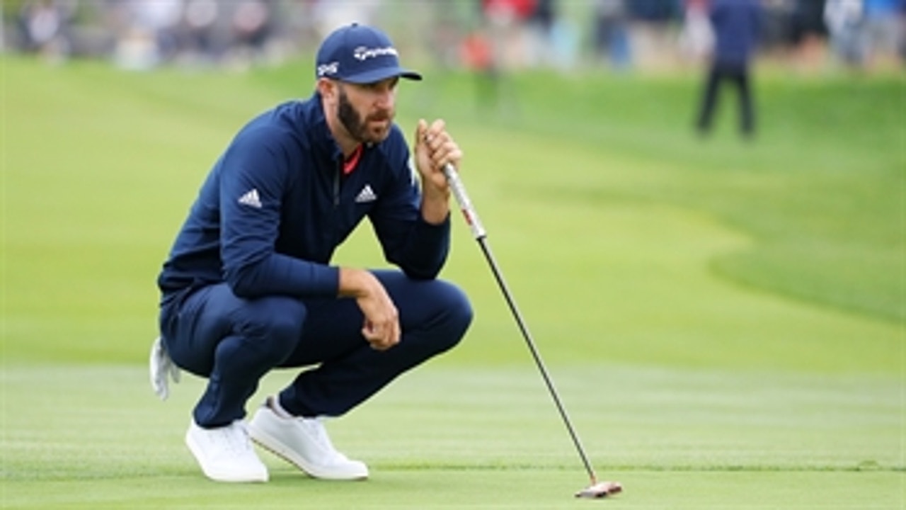 Dustin Johnson nearly holes his 2nd shot at the 9th in the first round of the 2019 U.S. Open