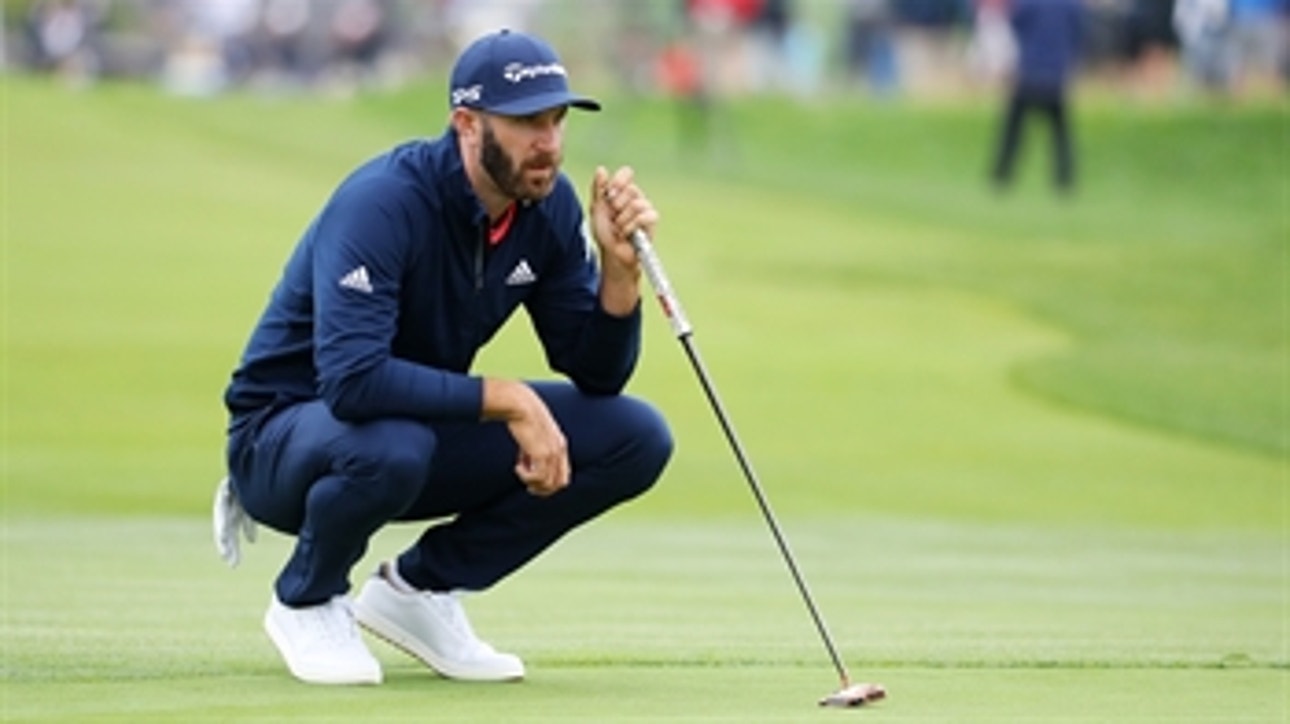Dustin Johnson nearly holes his 2nd shot at the 9th in the first round of the 2019 U.S. Open