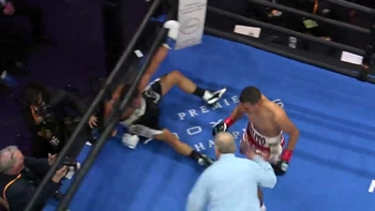 Abel Ramos gets the come from behind TKO with one second left in the 10th round of the fight