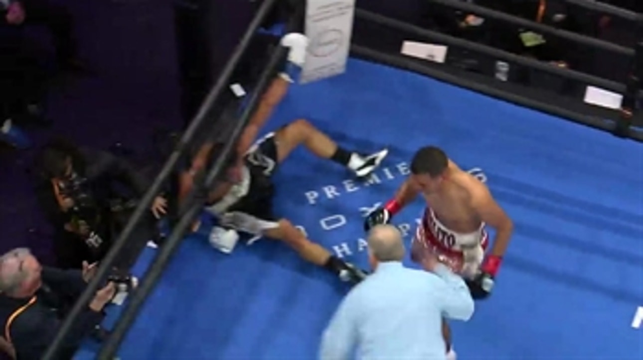 Abel Ramos gets the come from behind TKO with one second left in the 10th round of the fight