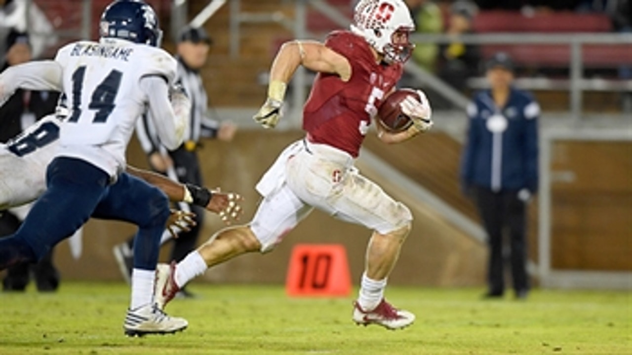 Christian McCaffrey tries out a new position at his Stanford pro day