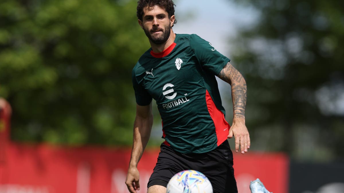 CAIRATE, ITALY - MAY 13: Christian Pulisic of AC Milan in action during AC Milan training session at Milanello on May 13, 2026 in Cairate, Italy. (Photo by Claudio Villa/AC Milan via Getty Images)