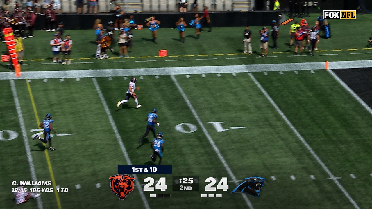 Caleb Williams rushes for 29-yard TD, giving Bears lead over Panthers | NFL Highlights