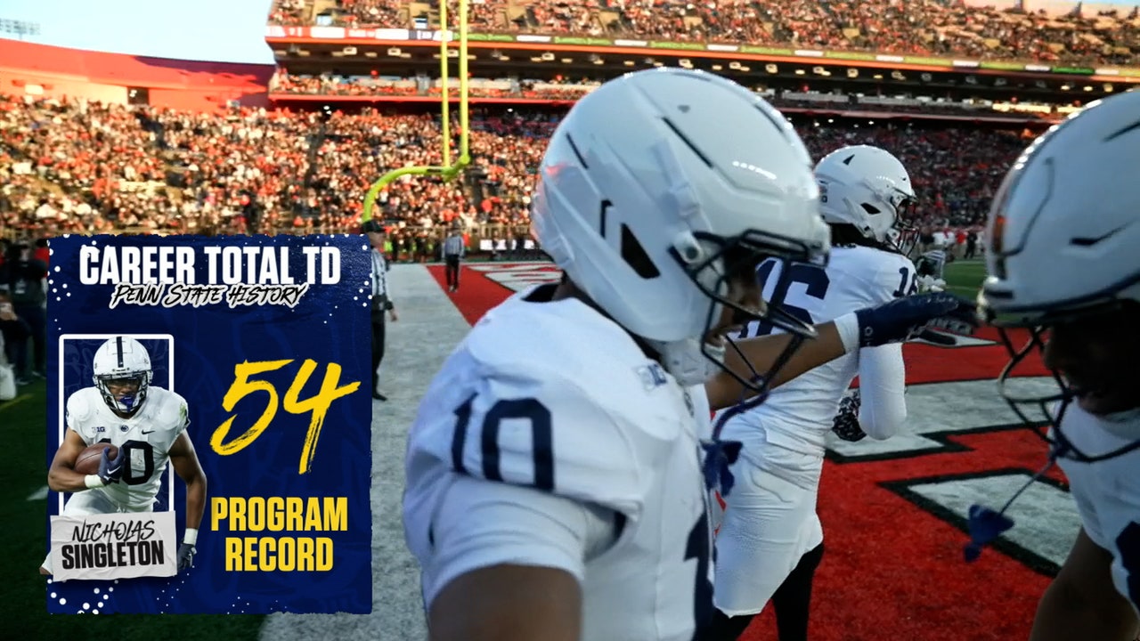 Nick Singleton punches in an 11-yard TD, CLAIMING the Penn State career touchdown record against Rutgers