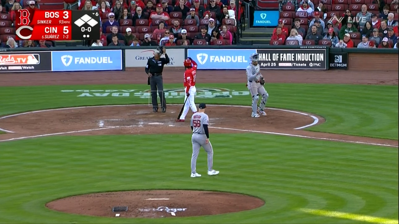 Reds' Eugenio Suárez challenges back-to-back pitches, gets BOTH calls overturned vs. Red Sox