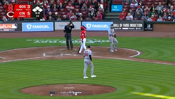 Reds' Eugenio Suárez challenges back-to-back pitches, gets BOTH calls overturned vs. Red Sox