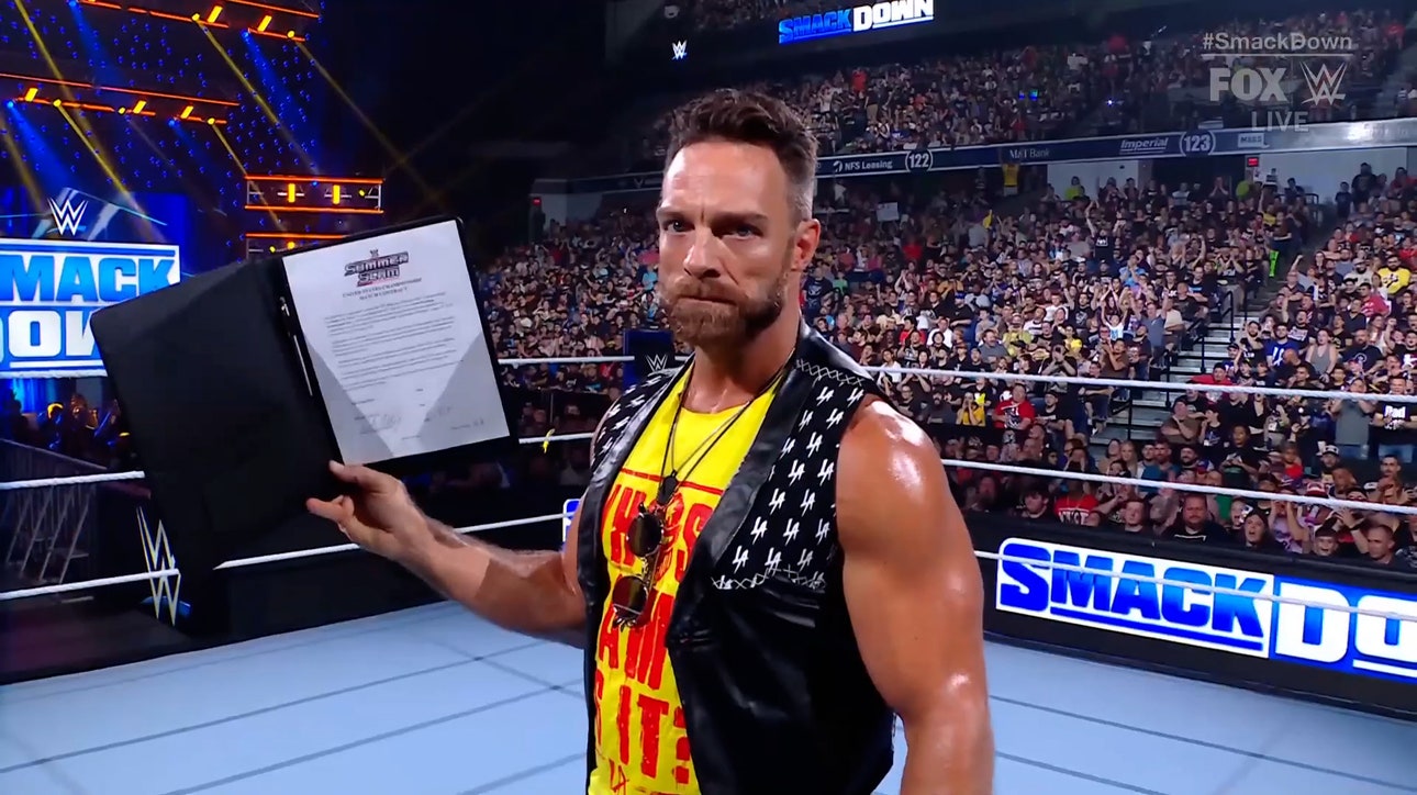 LA Knight takes contract for SummerSlam U.S. Title Match from Adam Pearce’s office