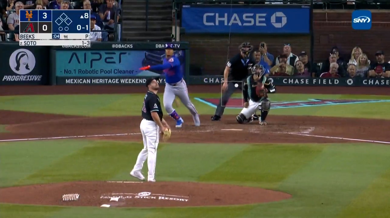 Juan Soto crushes his second home run of the game, extending Mets' lead over Diamondbacks
