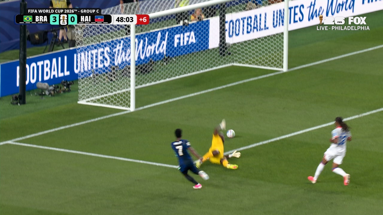 Vinícius Júnior scores Brazil's third goal of first half against Haiti | 2026 FIFA World Cup™ 