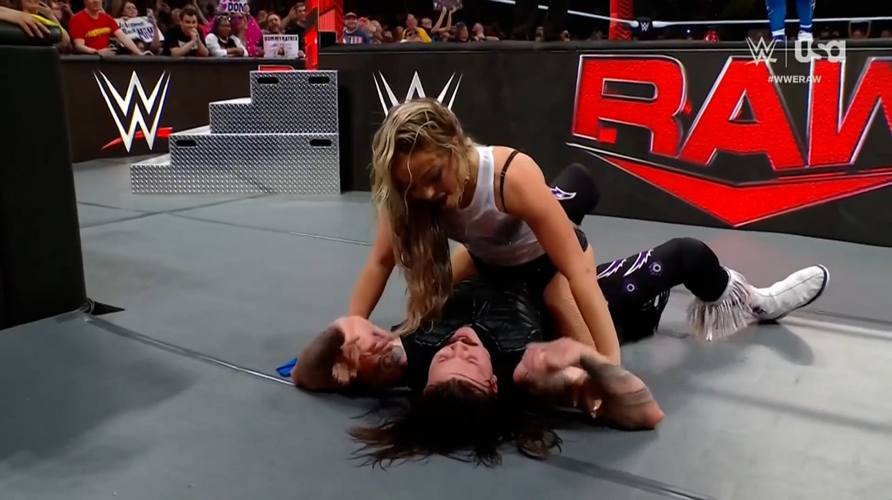 Rhea Ripley catches Dirty Dom with Liv Morgan in match vs. Jey Uso | WWE on FOX