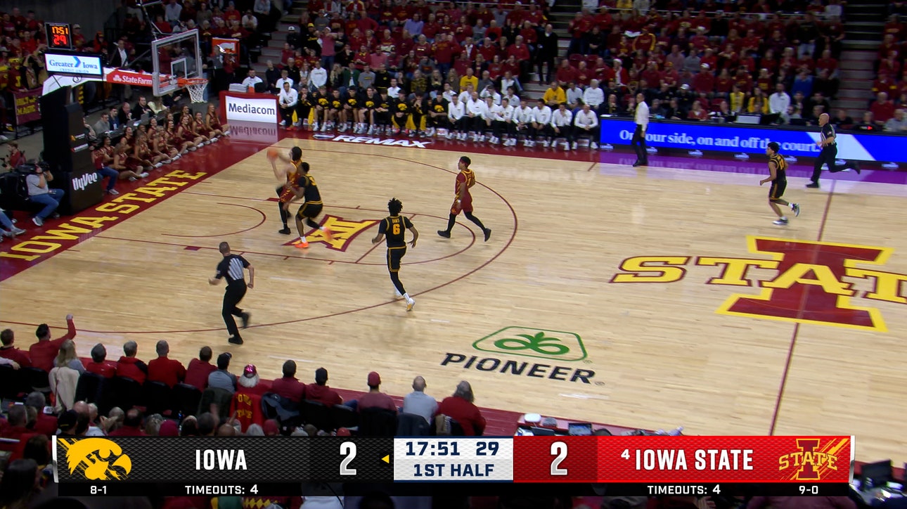 Iowa State's Blake Buchanan steals in-bound pass and finishes fastbreak dunk vs. Iowa