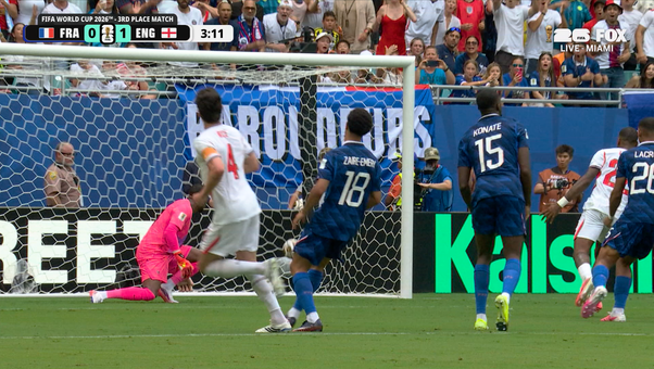 England’s Declan Rice nets goal to take lead vs France | 2026 FIFA World Cup™