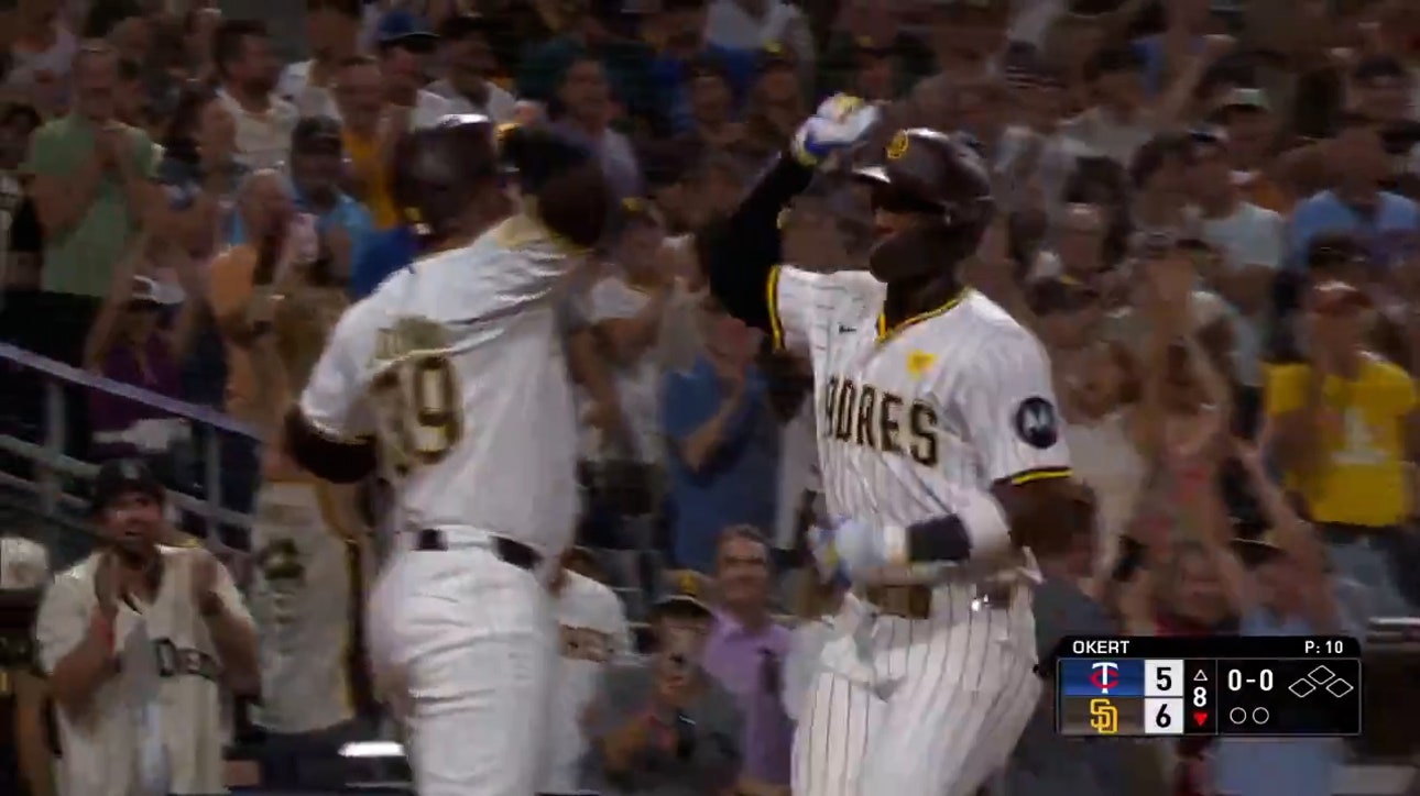 Jurickson Profar goes deep to take the lead for the Padres, a three-run blast vs. the Twins