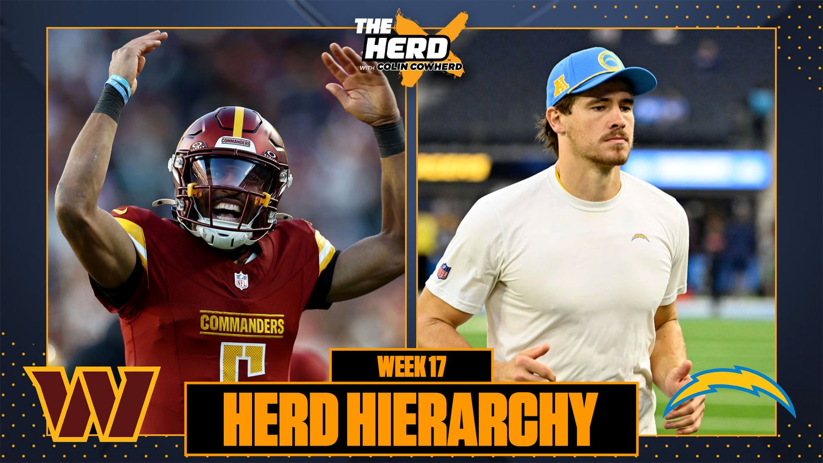 Herd Hierarchy: Commanders and Chargers highlight Colin's Week 17 Nice List | The Herd