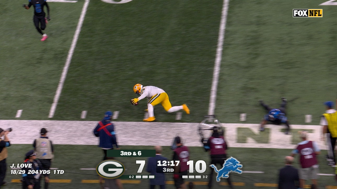 Jordan Love finds Josh Jacobs for 25-yard TD, giving Packers lead over Lions | NFL Highlights