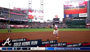 Ronald Acuña Jr. crushes a leadoff home run, giving Braves an early lead over Mets
