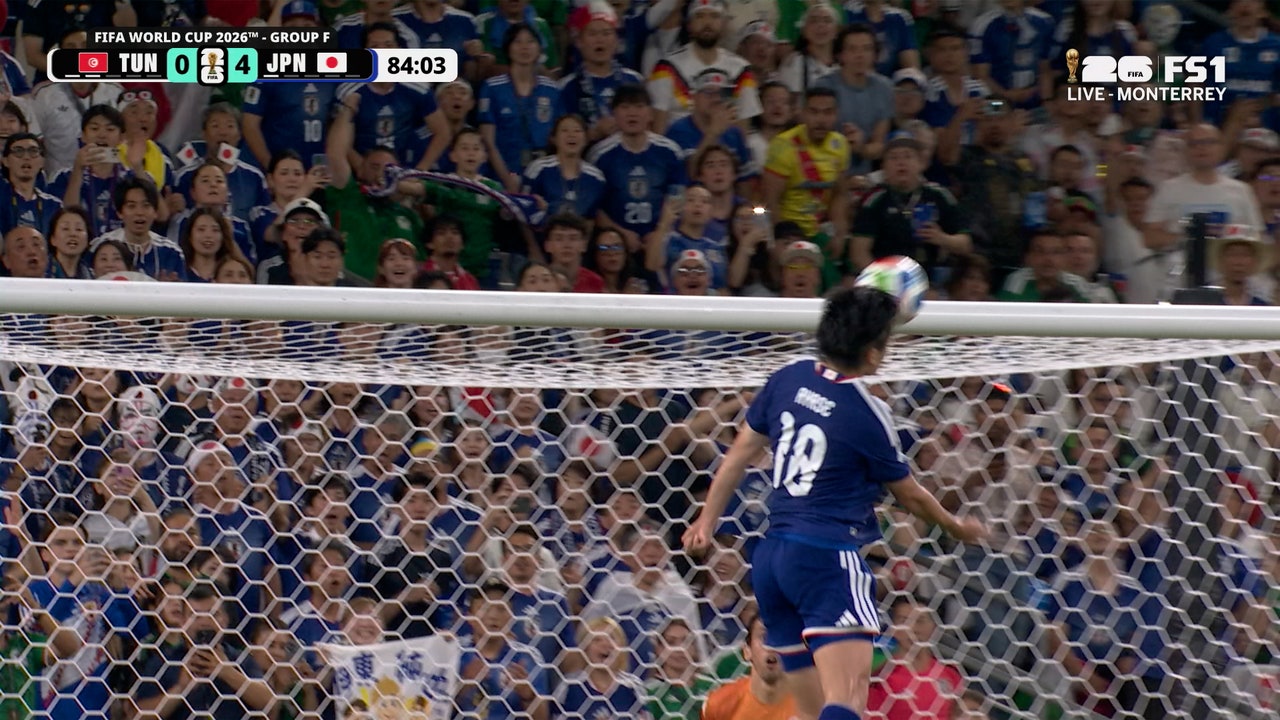 Japan's Ayase Ueda scores brilliant header for brace vs Tunisia