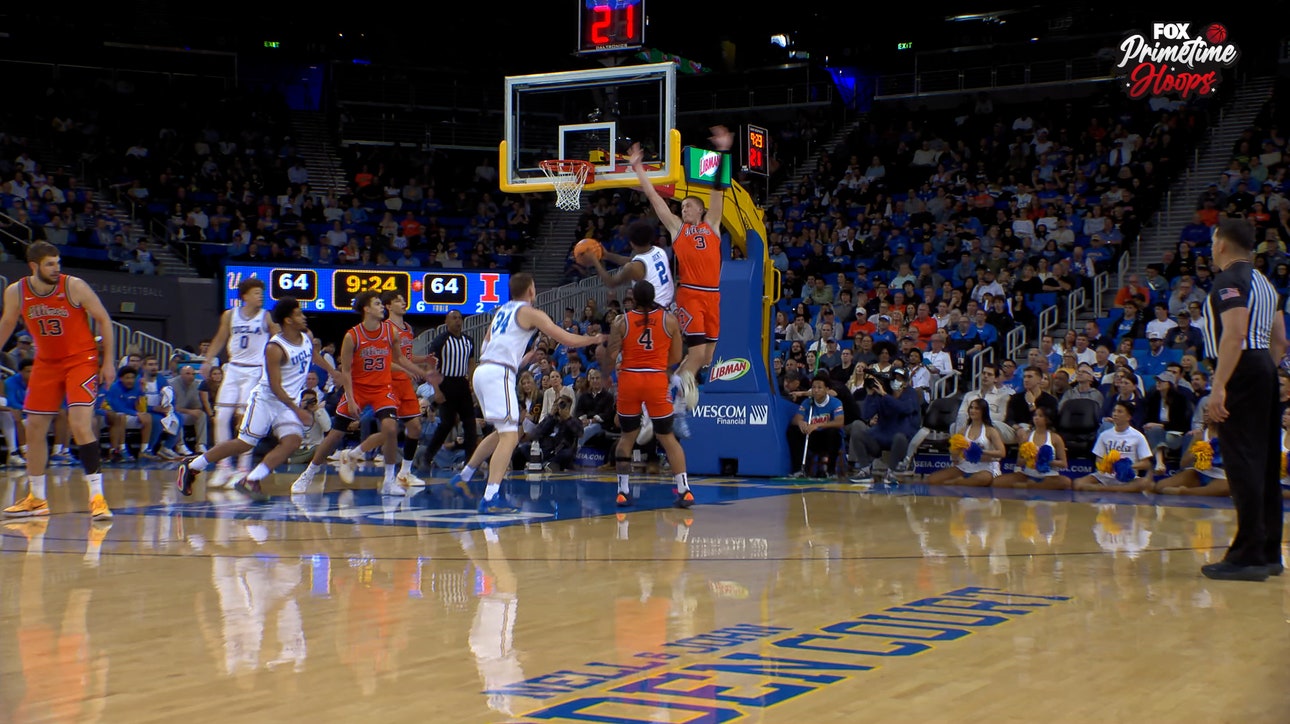 Donovan Dent drives to hoop and finishes with layup to give UCLA lead over Illinois