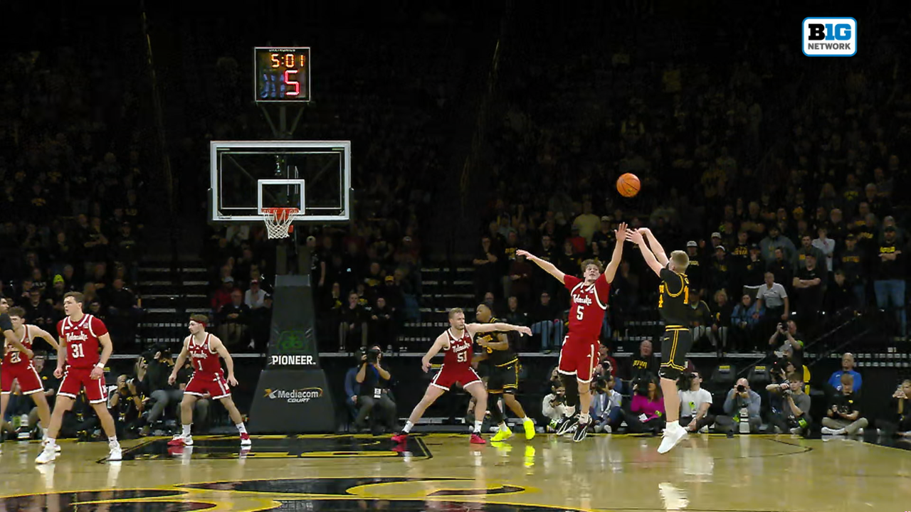 Iowa's Bennett Stirtz makes step-back 3-pointer to help seal win over Nebraska
