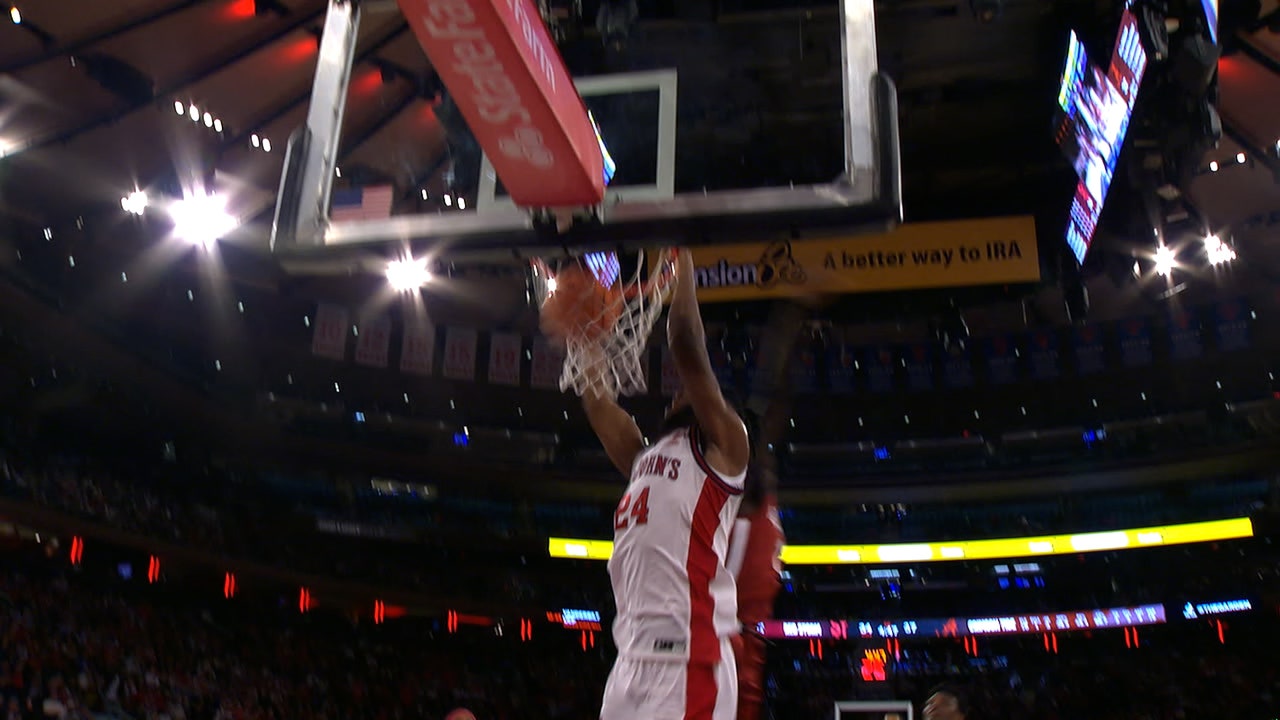 St. John's Oziyah Sellers sets up Zuby Ejiofor for strong throwdown against Alabama