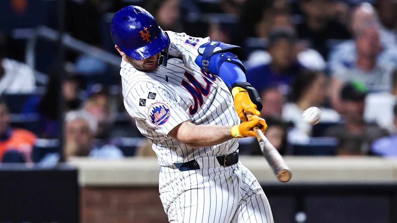 Pete Alonso smashes a three-run blast to left field, increasing the Mets' lead vs. the Nats