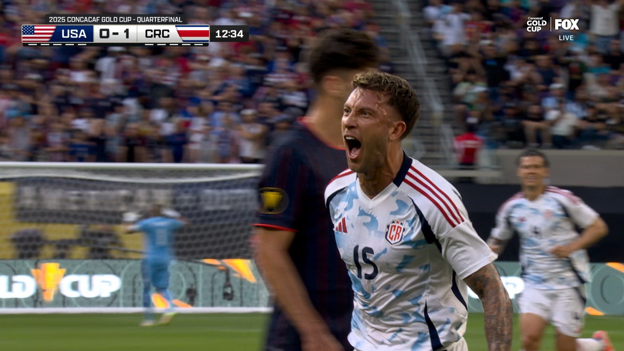Francisco Calvo converts from the spot, giving Costa Rica a 1-0 lead over United States