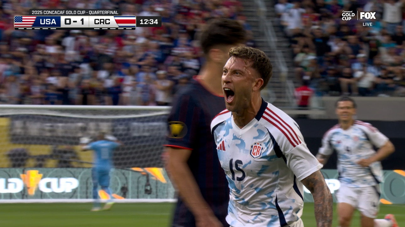 Francisco Calvo converts from the spot, giving Costa Rica a 1-0 lead over United States