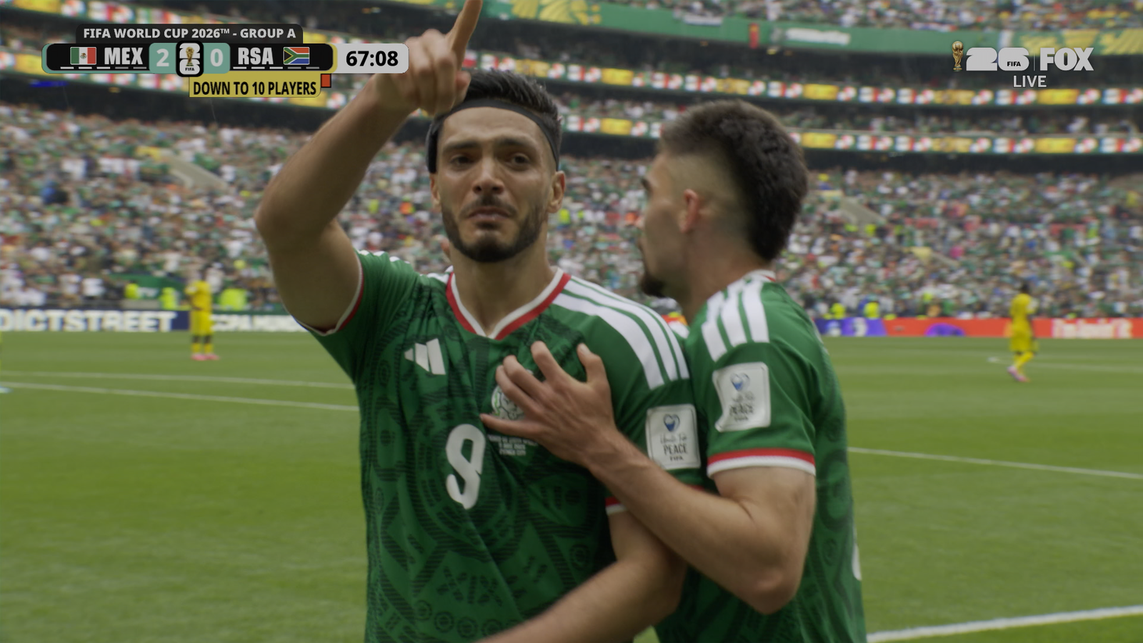 Mexico’s Raúl Jiménez scores a goal, extending the lead over South Africa | 2026 FIFA World Cup™