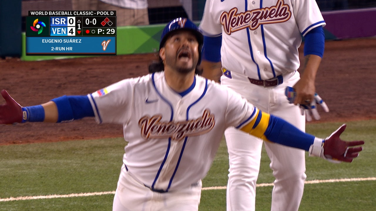 Eugenio Suárez hits two-run home run, extending Venezuela's lead over Israel 