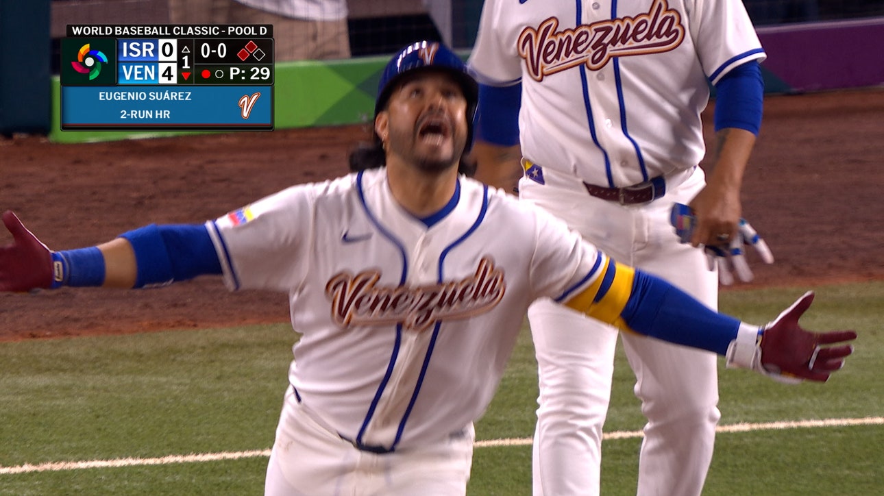 Eugenio Suárez hits two-run home run, extending Venezuela's lead over Israel 