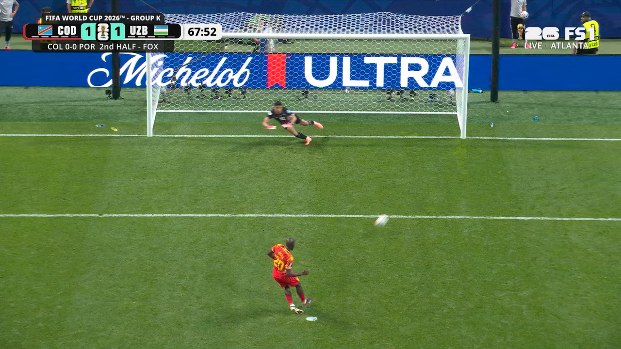 DR Congo's Yoane Wissa scores penalty for equalizer vs Uzbekistan | 2026 FIFA World Cup™