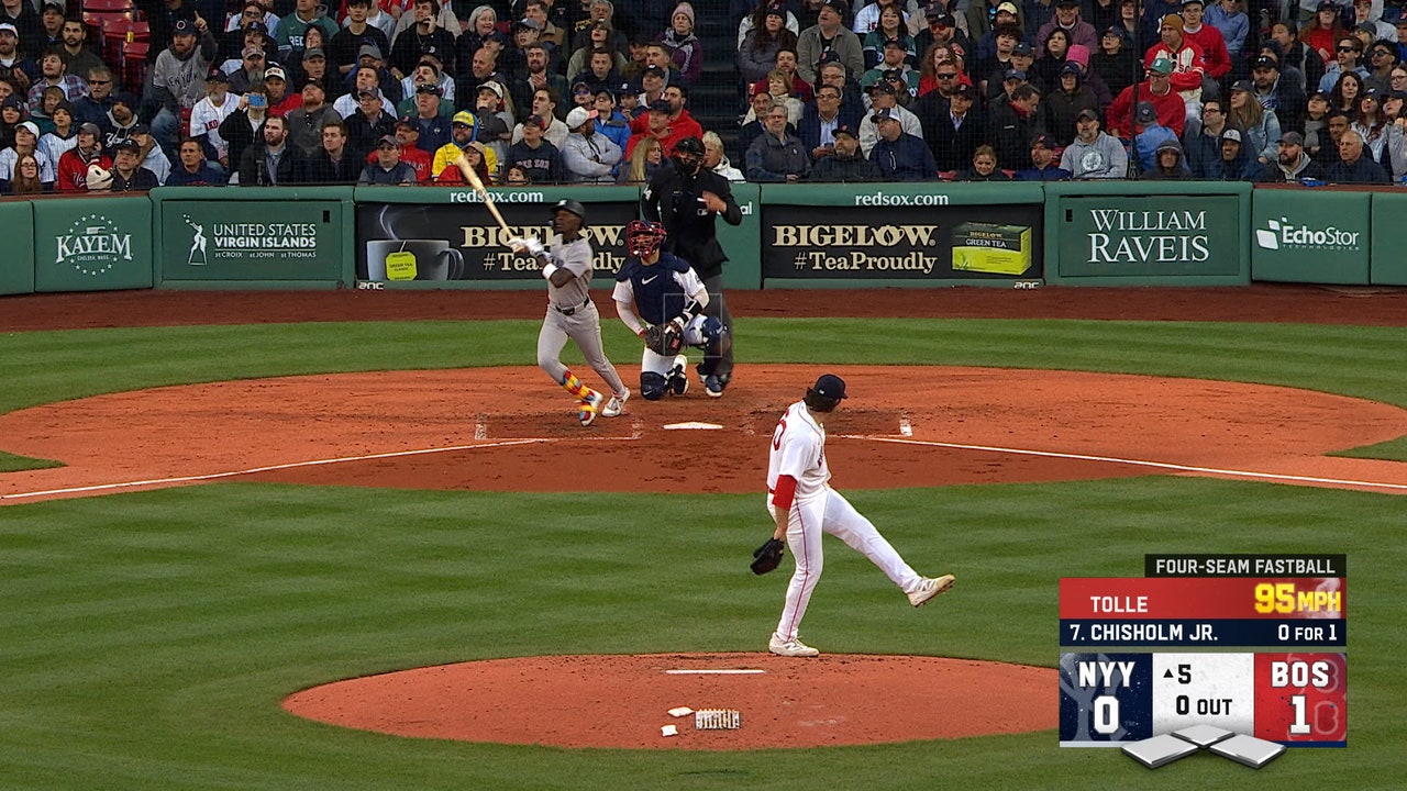 Yankees' Jazz Chisholm hits a homer to tie game against Red Sox