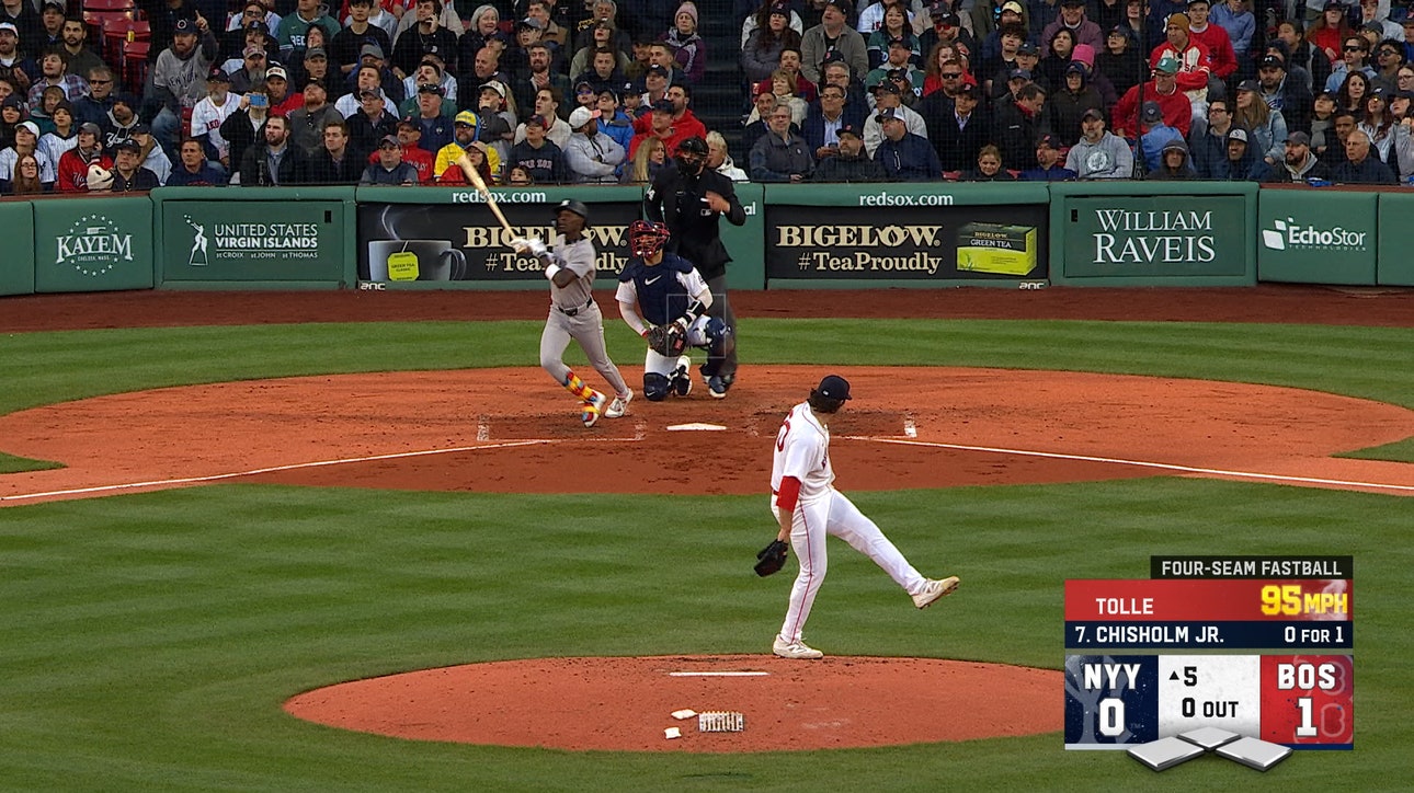 Yankees' Jazz Chisholm hits a homer to tie game against Red Sox