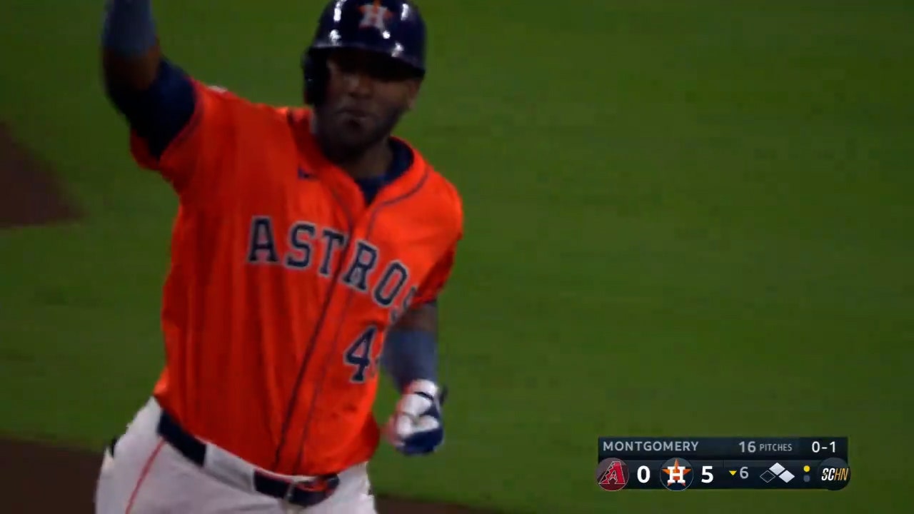 Yordan Álvarez cracks a three-run blast in the sixth inning, extending the Astros' lead vs. the D-backs