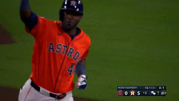 Yordan Álvarez cracks a three-run blast in the sixth inning, extending the Astros' lead vs. the D-backs