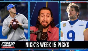 Nick's Wk 15 Picks: Rams (+3.5) upset 49ers, Lions (-2.5) beat Bills in MVP battle | What's Wright?