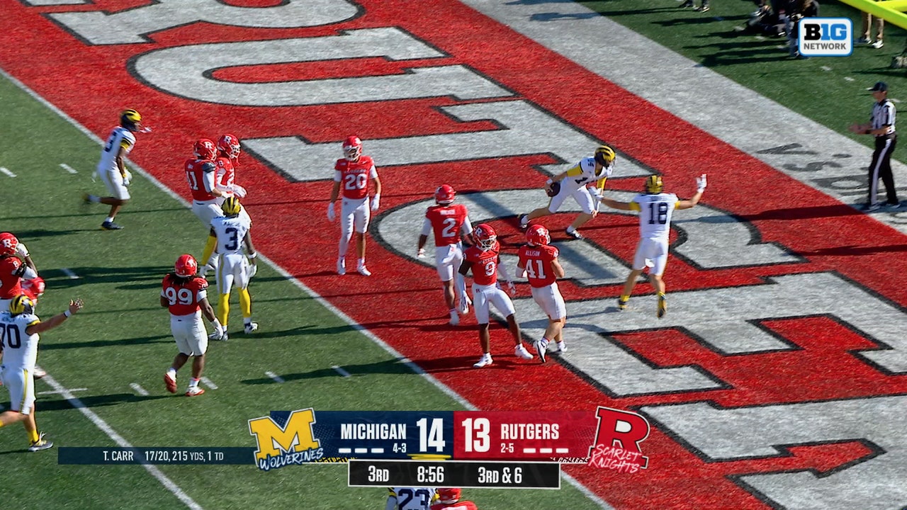 Tommy Carr Rushes for 15-yard TD, Extending Michigan's Lead Over Rutgers