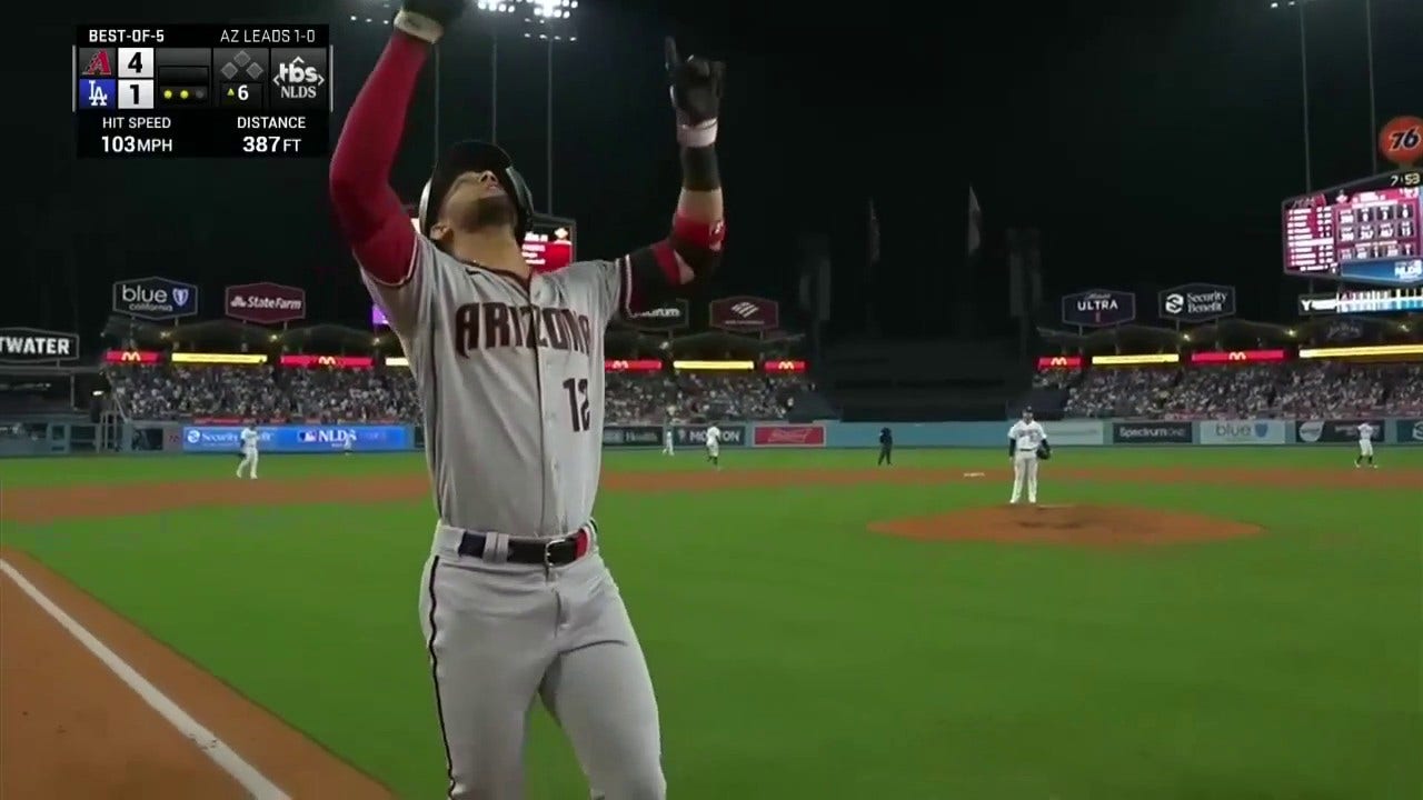 Lourdes Gurriel Jr. smokes a solo home run in the Diamondbacks' 4-2 victory  over the Dodgers in Game 2