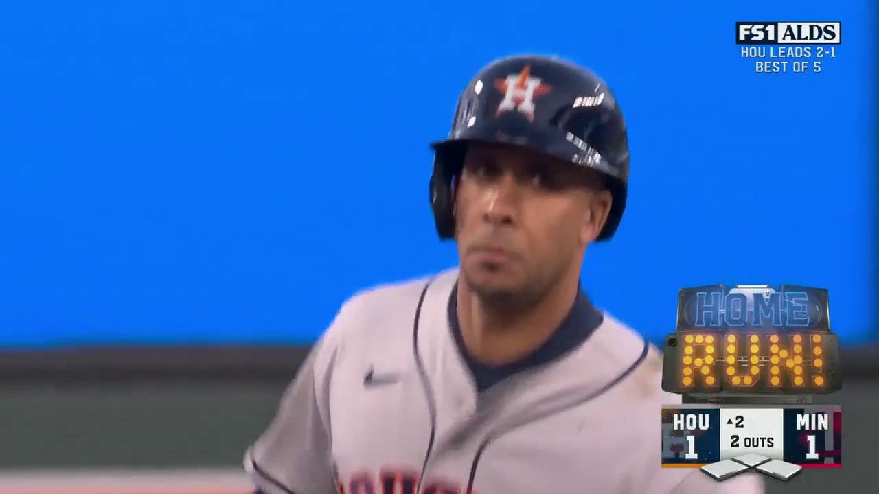 Michael Brantley CRUSHES a solo homer, bringing Astros to a 1-1 tie with  Twins