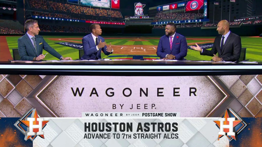 Derek Jeter, Alex Rodriguez and the 'MLB on FOX' crew react to Astros moving past Twins to face the Rangers in the ALCS